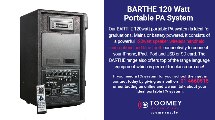 BARTHE 120 Watt Portable PA System for Schools - Toomey AV