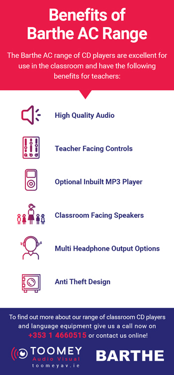 Benefits of Barthe AC Range - Classroom CD Players