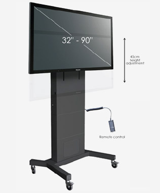 Mobile Height Adjustable Trolleys - Flatscreen Trolleys - Toomey AV Ireland