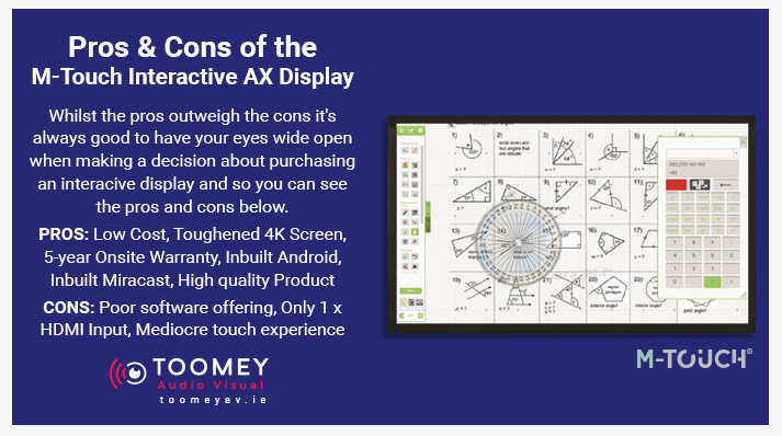 Pros and Cons M-Touch Interactive AX Display - Toomey AV Ireland