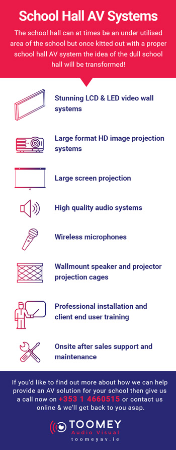 School Hall AV Systems - Toomay AV - Dublin