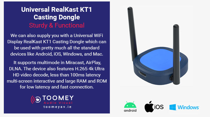 Universal RealKast KT1 Casting Dongle for Classroom - Toomey AV