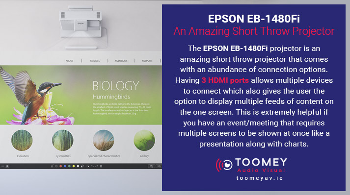 EPSON EB-1480Fi - An Amazing Short Throw Projector - Toomey AV